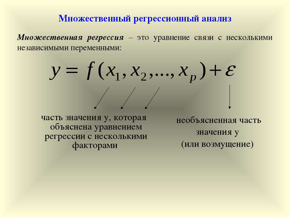 Множественный регрессионный анализ - Скачать презентации бесплатно ☑ Презентации по предметам на gdz-books.ru