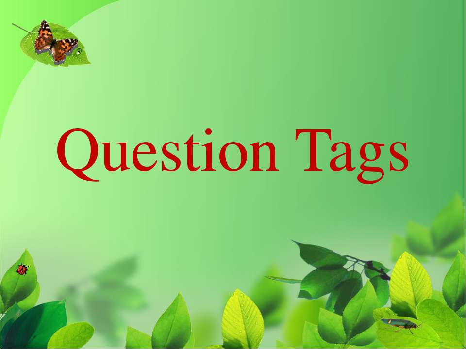 Question Tags - Скачать презентации бесплатно ☑ Презентации по предметам на gdz-books.ru