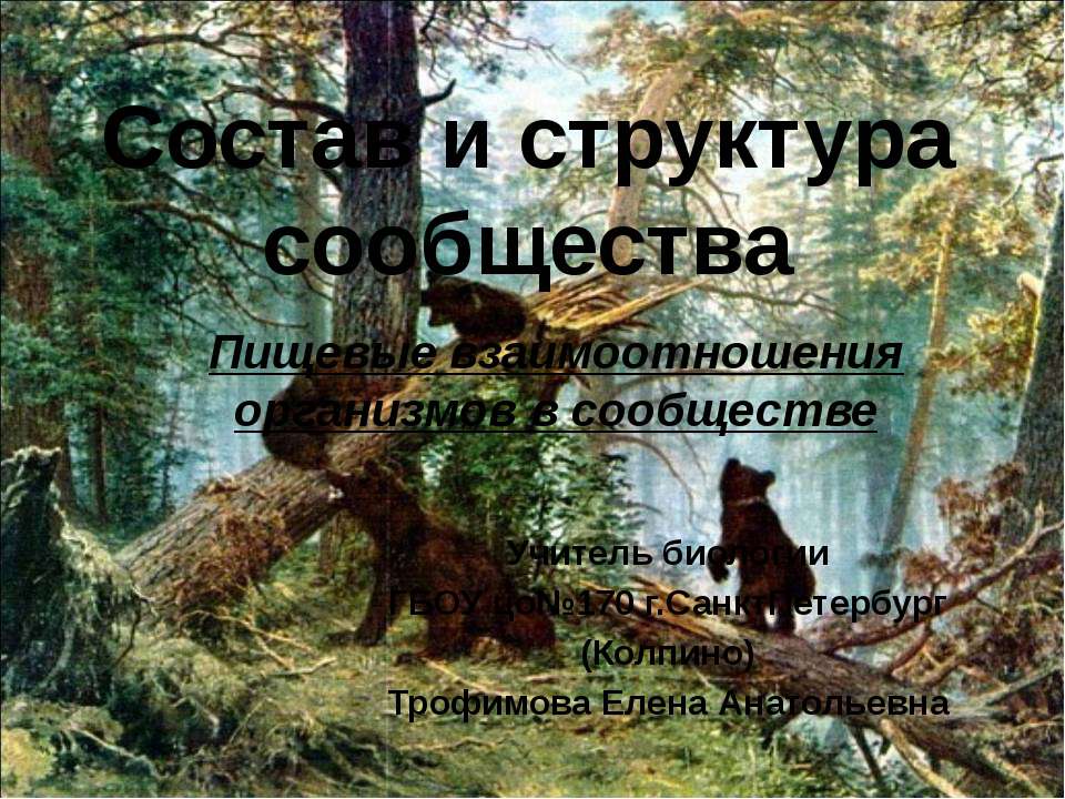 Состав и структура сообщества  - Скачать презентации бесплатно | Читать или скачать учебники для школы онлайн бесплатно ☑ Школьные учебники school-textbook.com