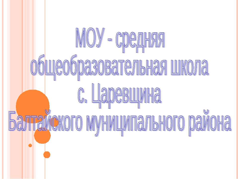 МОУ - средняя общеобразовательная школа с. Царевщина Балтайского муниципального района  - Скачать презентации бесплатно | Читать или скачать учебники для школы онлайн бесплатно ☑ Школьные учебники school-textbook.com
