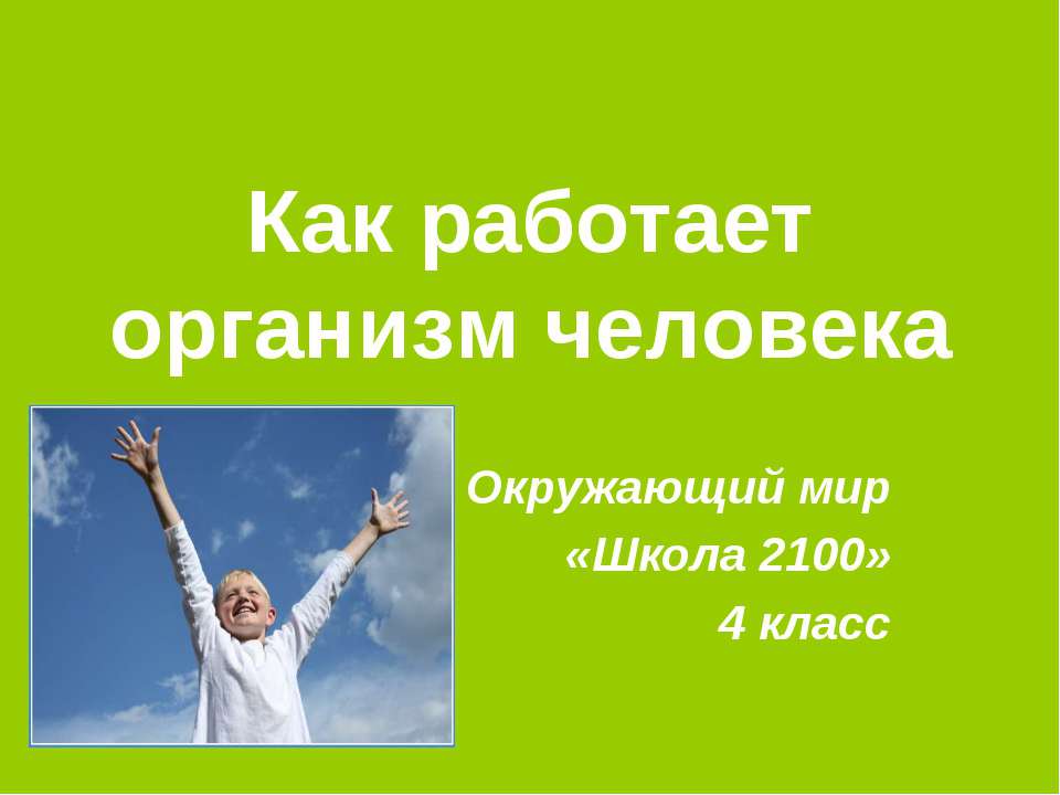 Как работает организм человека - Скачать презентации бесплатно ☑ Презентации по предметам на gdz-books.ru