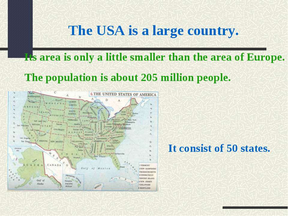 The USA is a large country  - Скачать презентации бесплатно | Читать или скачать учебники для школы онлайн бесплатно ☑ Школьные учебники school-textbook.com