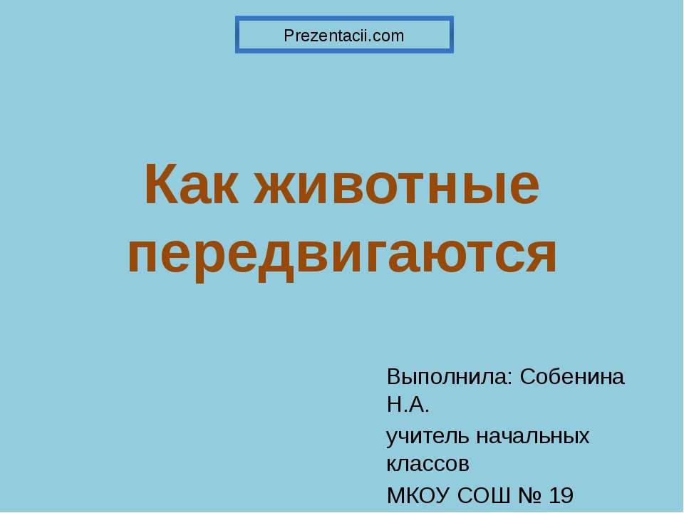 Как животные передвигаются - Скачать презентации бесплатно ☑ Презентации по предметам на gdz-books.ru