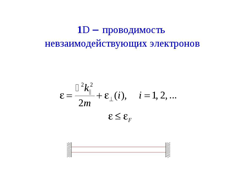 1D проводимость невзаимодействующих электронов  - Скачать презентации бесплатно | Читать или скачать учебники для школы онлайн бесплатно ☑ Школьные учебники school-textbook.com