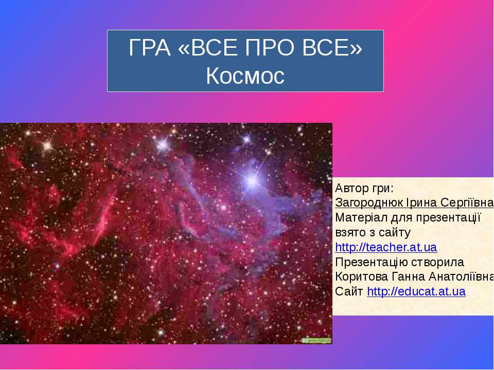 ГРА «ВСЕ ПРО ВСЕ» - Скачать презентации бесплатно ☑ Презентации по предметам на gdz-books.ru