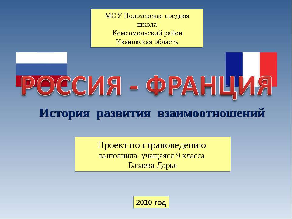 Россия - Франция История развития взаимоотношений  - Скачать презентации бесплатно | Читать или скачать учебники для школы онлайн бесплатно ☑ Школьные учебники school-textbook.com