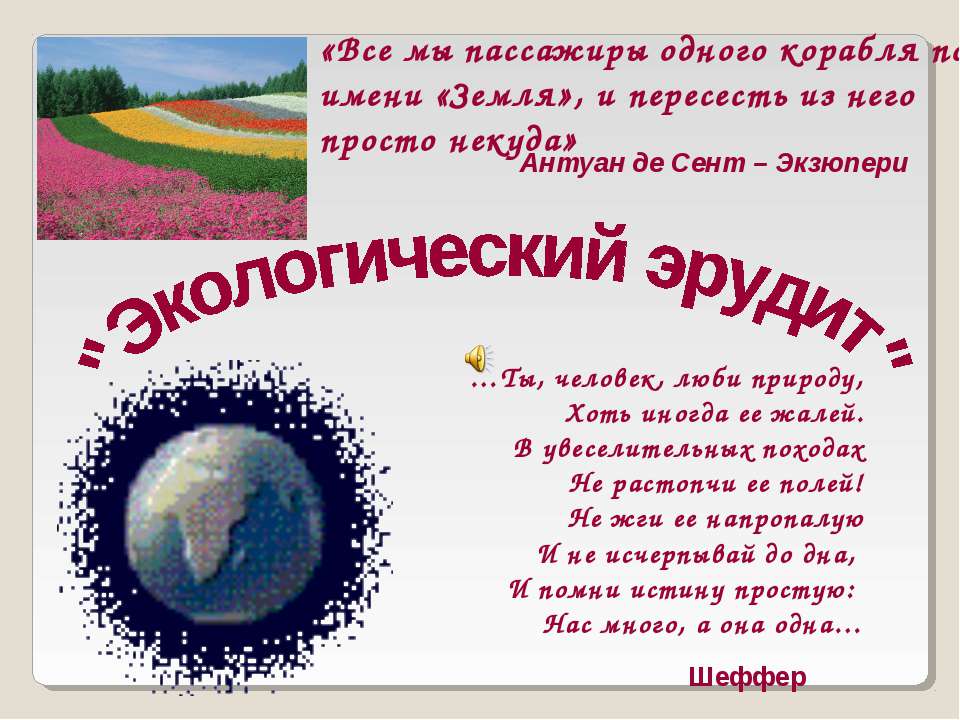 Экологический эрудит  - Скачать презентации бесплатно | Читать или скачать учебники для школы онлайн бесплатно ☑ Школьные учебники school-textbook.com
