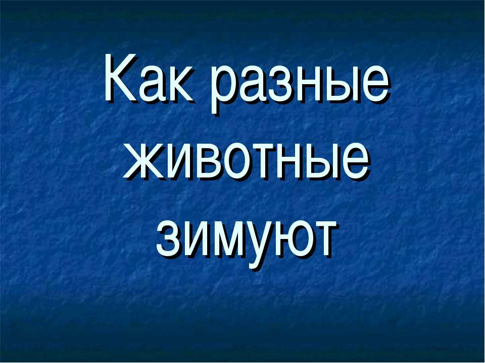 Как разные животные зимуют  - Скачать презентации бесплатно | Читать или скачать учебники для школы онлайн бесплатно ☑ Школьные учебники school-textbook.com