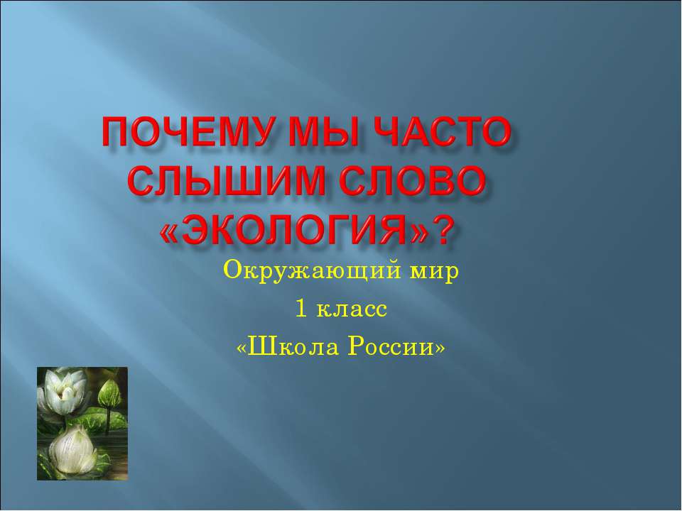 Почему мы часто слышим слово «экология»? (1 класс)  - Скачать презентации бесплатно | Читать или скачать учебники для школы онлайн бесплатно ☑ Школьные учебники school-textbook.com