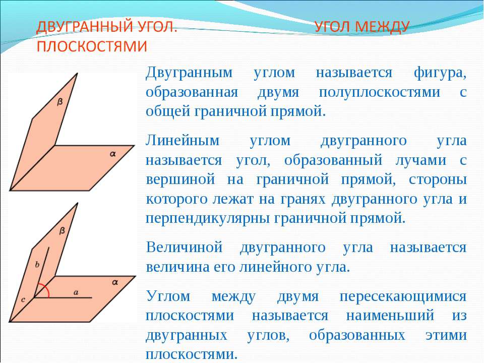 Двугранный угол. Угол между плоскостями3  - Скачать презентации бесплатно | Читать или скачать учебники для школы онлайн бесплатно ☑ Школьные учебники school-textbook.com
