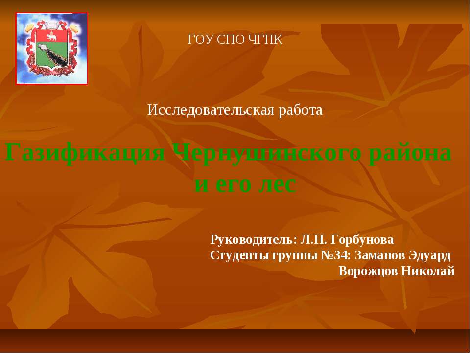 Газификация Чернушинского района и его лес  - Скачать презентации бесплатно | Читать или скачать учебники для школы онлайн бесплатно ☑ Школьные учебники school-textbook.com