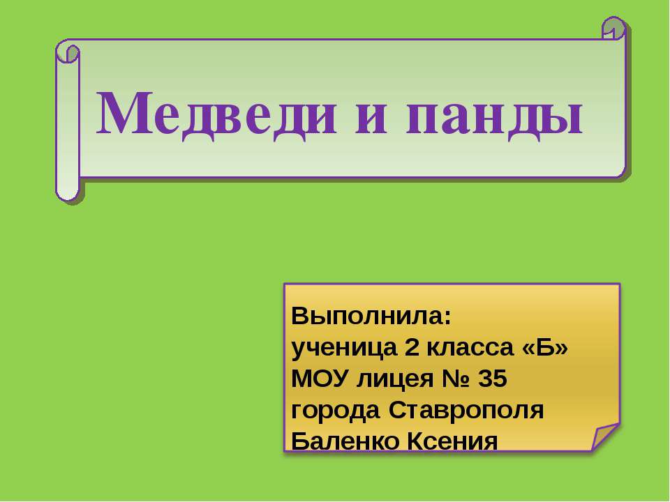 Медведи и панды - Скачать презентации бесплатно ☑ Презентации по предметам на gdz-books.ru