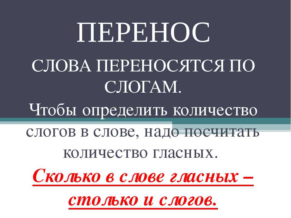 Перенос слова переносятся по слогам  - Скачать презентации бесплатно | Читать или скачать учебники для школы онлайн бесплатно ☑ Школьные учебники school-textbook.com