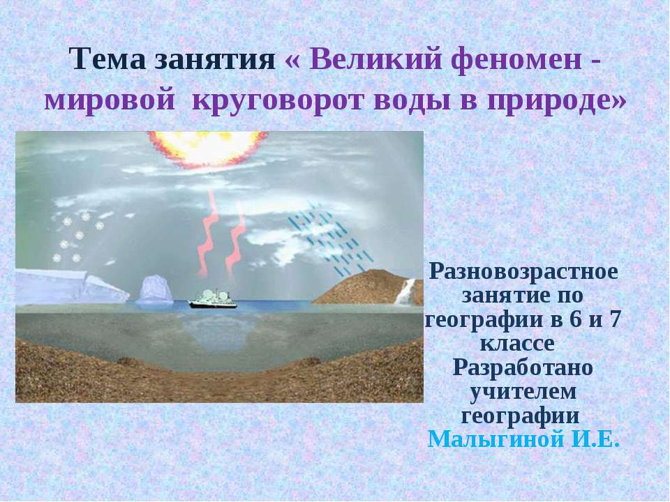 Великий феномен - мировой круговорот воды в природе - Скачать презентации бесплатно ☑ Презентации по предметам на gdz-books.ru