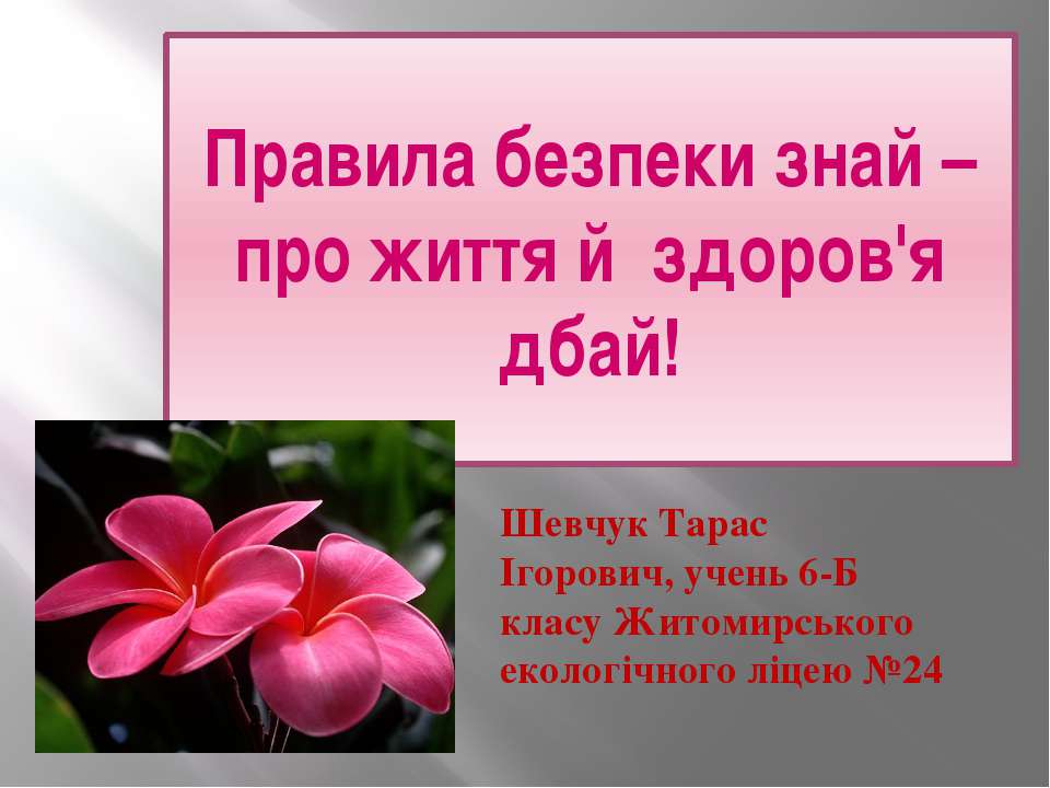 Твоя безпека - Скачать презентации бесплатно ☑ Презентации по предметам на gdz-books.ru