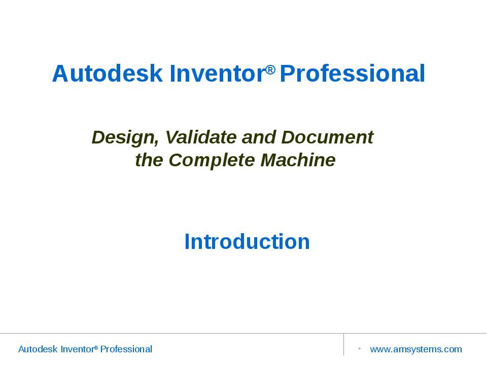 Autodesk Inventor® Professional - Скачать презентации бесплатно ☑ Презентации по предметам на gdz-books.ru