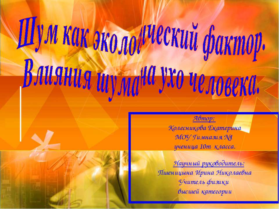 Шум как экологический фактор. Влияния шума на ухо человека  - Скачать презентации бесплатно | Читать или скачать учебники для школы онлайн бесплатно ☑ Школьные учебники school-textbook.com