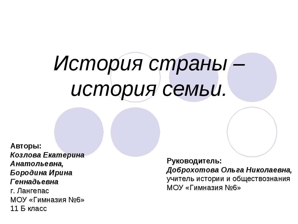 История страны – история семьи - Скачать презентации бесплатно ☑ Презентации по предметам на gdz-books.ru