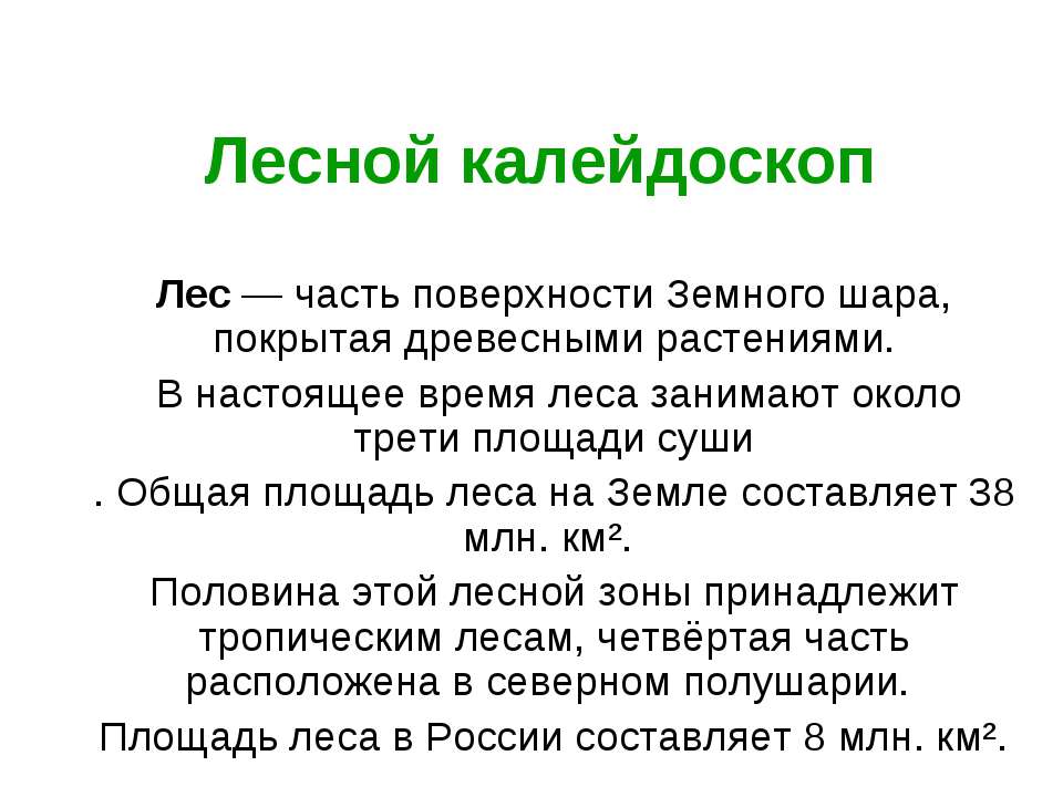Лесной калейдоскоп  - Скачать презентации бесплатно | Читать или скачать учебники для школы онлайн бесплатно ☑ Школьные учебники school-textbook.com