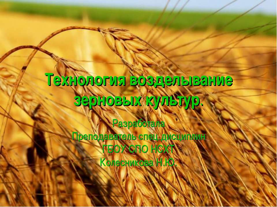 Технология возделывание зерновых культур - Скачать презентации бесплатно ☑ Презентации по предметам на gdz-books.ru