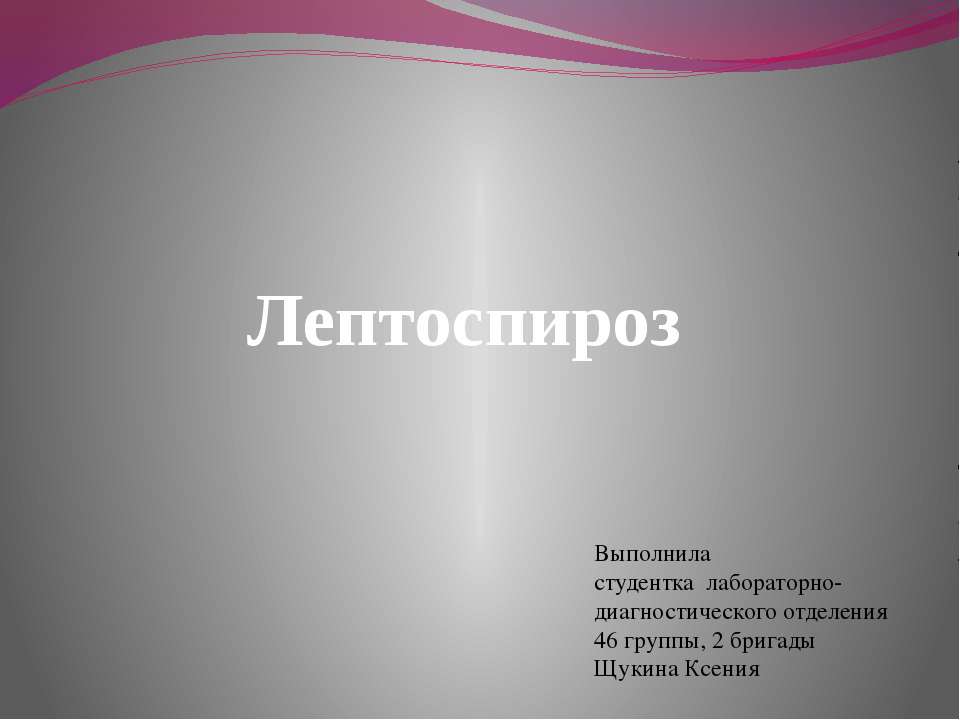 Лептоспироз - Скачать презентации бесплатно ☑ Презентации по предметам на gdz-books.ru