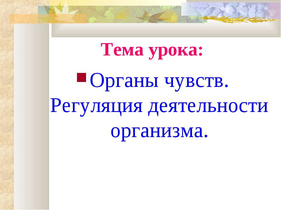 Органы чувств. Регуляция деятельности организма  - Скачать презентации бесплатно | Читать или скачать учебники для школы онлайн бесплатно ☑ Школьные учебники school-textbook.com