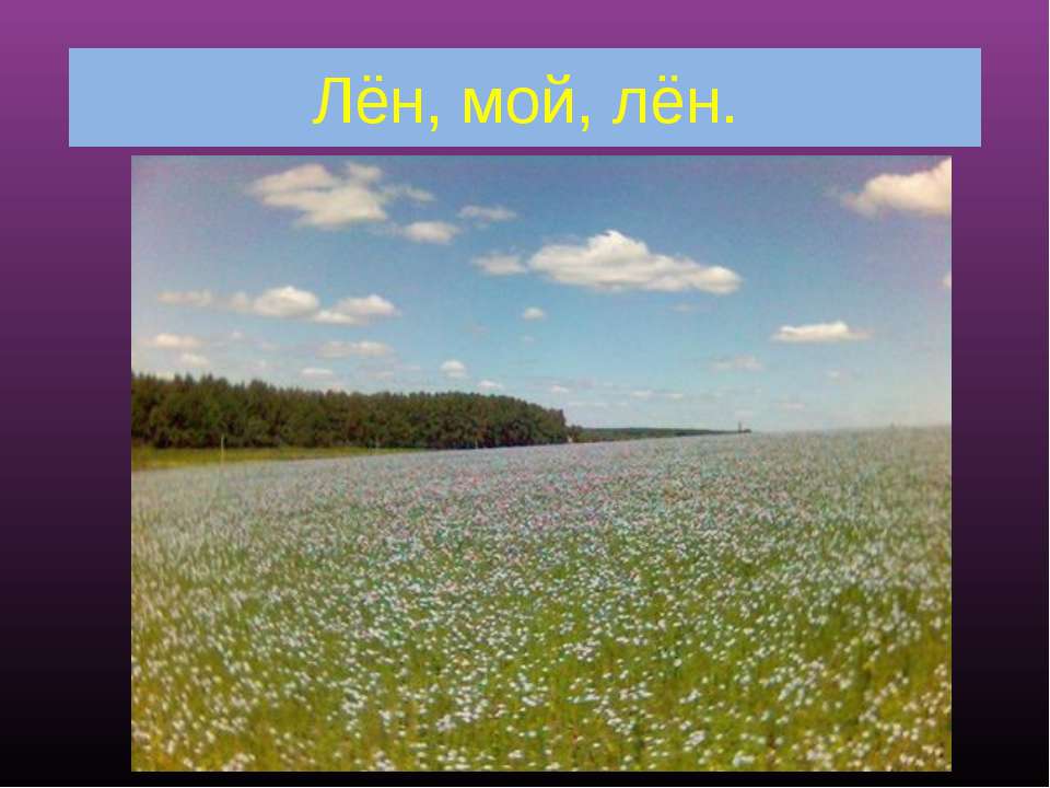 Лён, мой, лён - Скачать презентации бесплатно ☑ Презентации по предметам на gdz-books.ru
