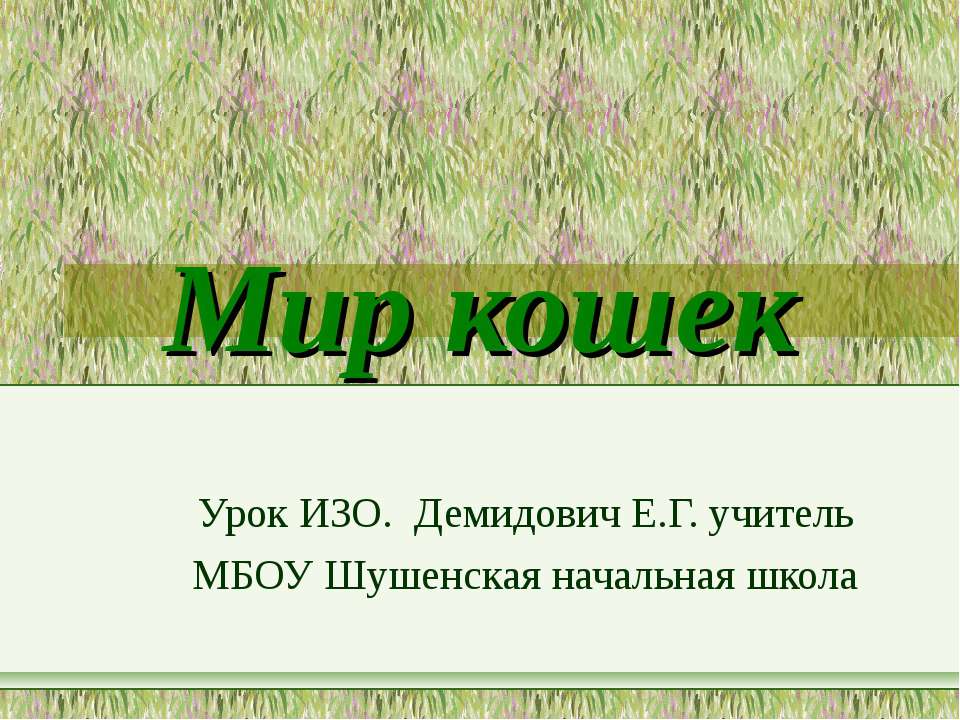Мир кошек  - Скачать презентации бесплатно | Читать или скачать учебники для школы онлайн бесплатно ☑ Школьные учебники school-textbook.com