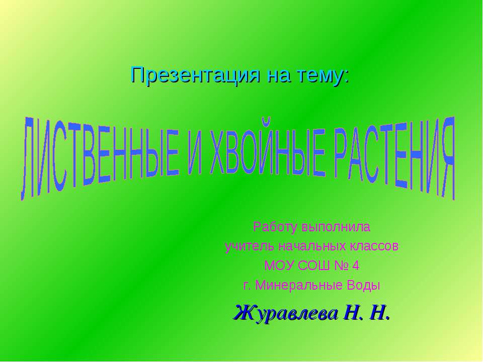 Лиственные и хвойные растения - Скачать презентации бесплатно ☑ Презентации по предметам на gdz-books.ru