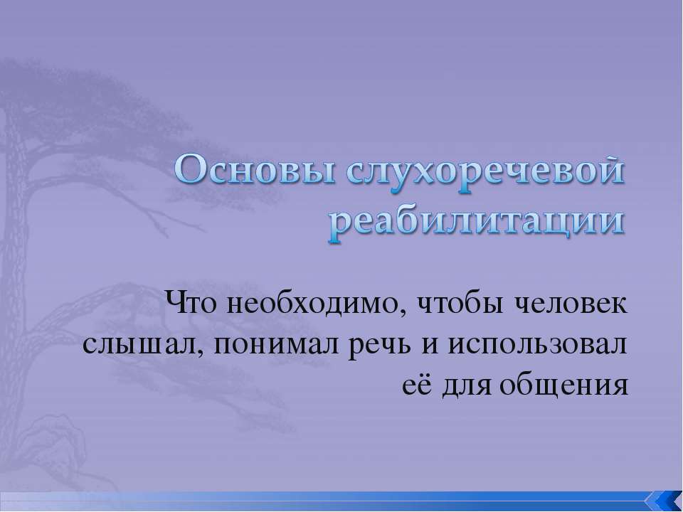 Основы слухоречевой реабилитации - Скачать презентации бесплатно ☑ Презентации по предметам на gdz-books.ru