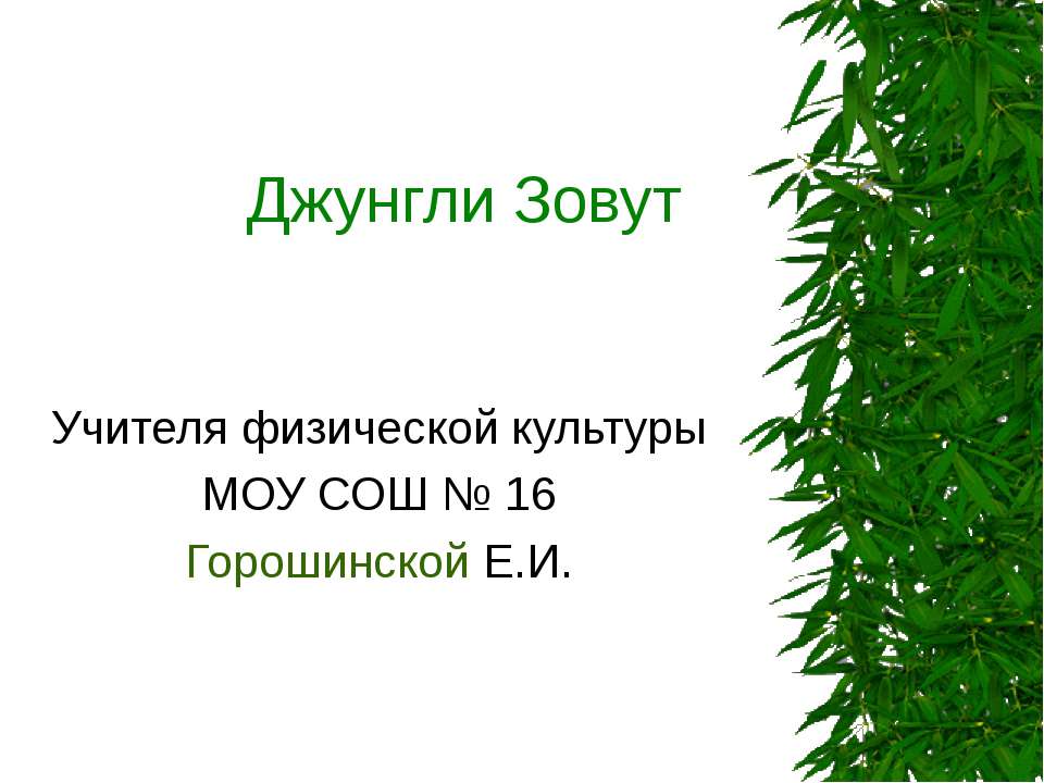 Джунгли Зовут  - Скачать презентации бесплатно | Читать или скачать учебники для школы онлайн бесплатно ☑ Школьные учебники school-textbook.com