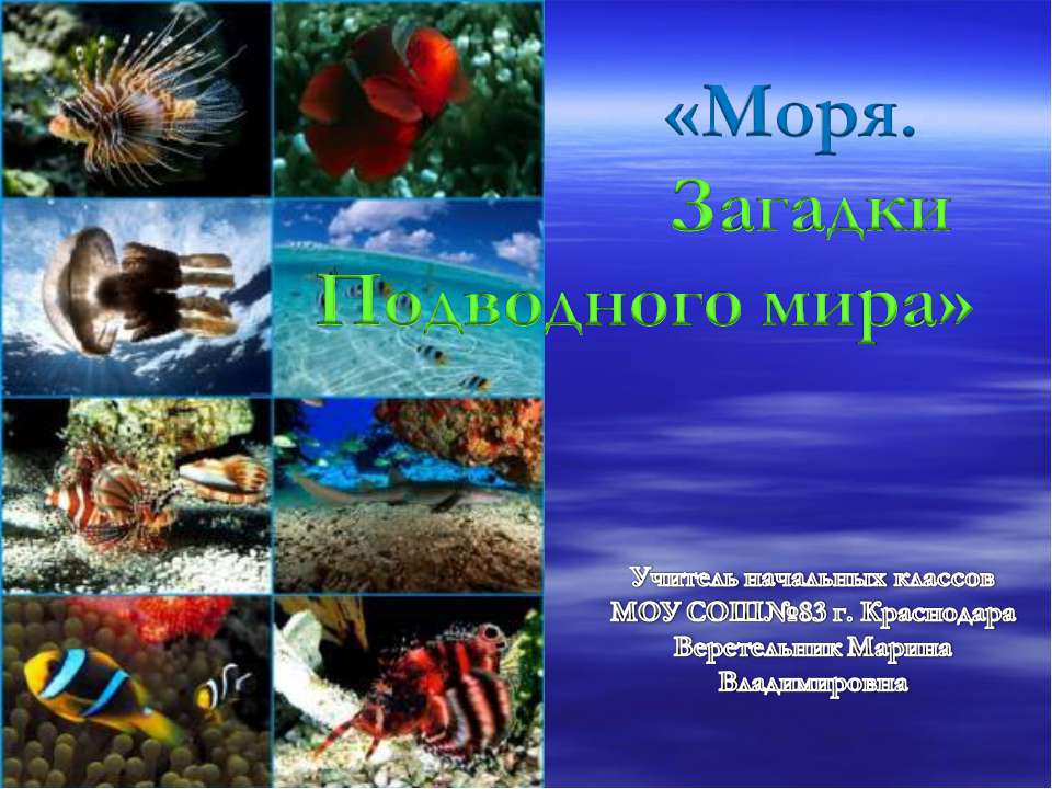 Моря. Загадки Подводного мира - Скачать презентации бесплатно ☑ Презентации по предметам на gdz-books.ru