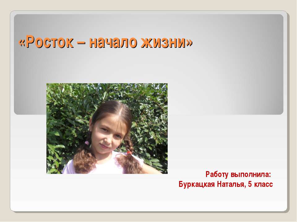 Росток – начало жизни - Скачать презентации бесплатно ☑ Презентации по предметам на gdz-books.ru