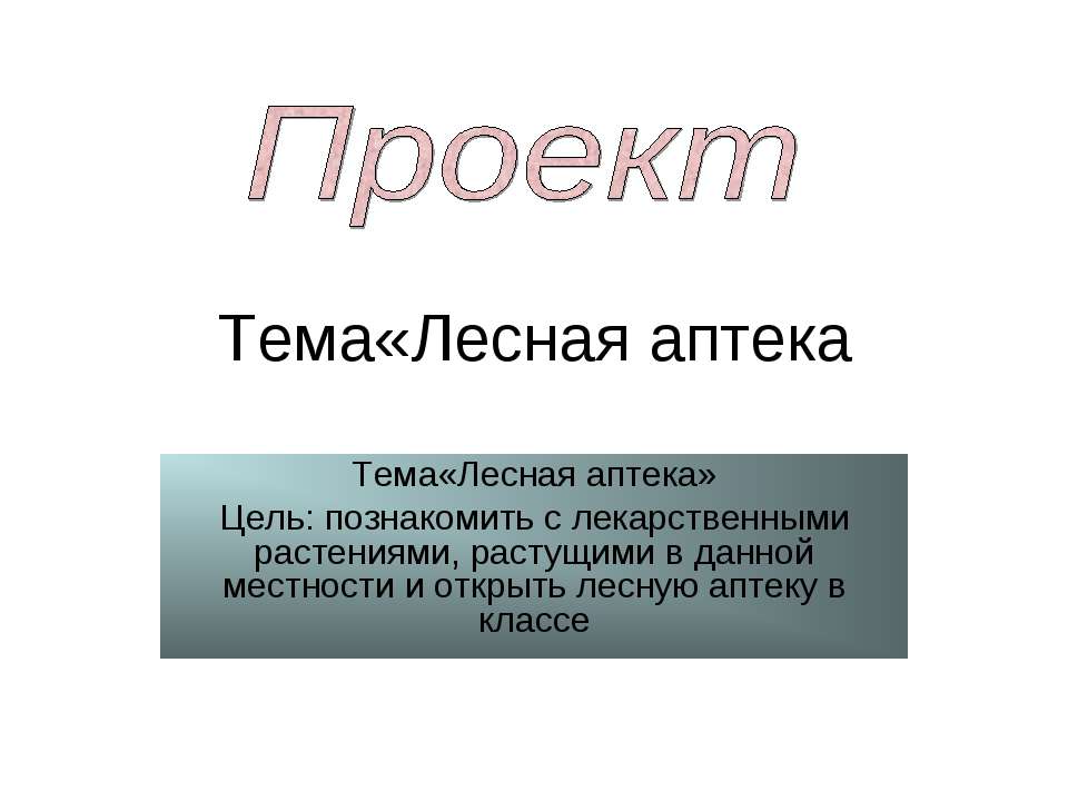 Лесная аптека - Скачать презентации бесплатно ☑ Презентации по предметам на gdz-books.ru